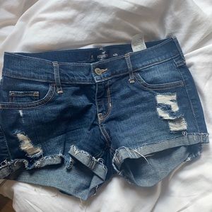 Hollister blue denim short shorts